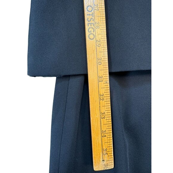 St. Anthony Evening  2-Piece Womens Suit Set Size 10 Black Embellished Collar Cu - Picture 6 of 16